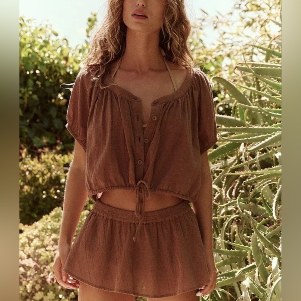 New Free People, Kerrie Bloomer Set, Large in Ivory - Picture 3 of 12